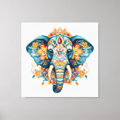Boheemse stijl olifant canvas afdruk (Voorkant)
