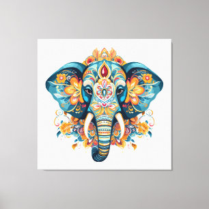 Boheemse stijl olifant canvas afdruk