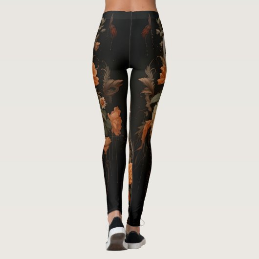 Boheemse suikerschedel bloeien Leggings (Achterkant)