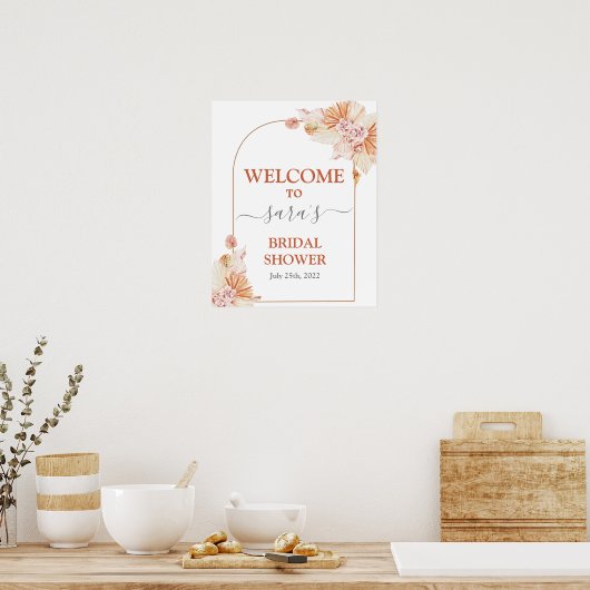 Boheemse terracotta bruidsshower welkomstbord poster (Keuken)