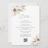 Boheemse terracotta pampas gras bruiloft kaart (Achterkant)