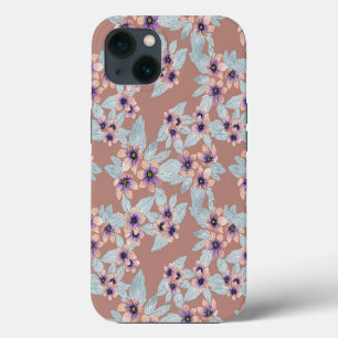 Boheemse Terracotta Roze Bloemen Aquarel iPhone 13 Hoesje