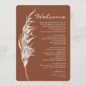 Boheemse Terracotta Trouw Welkom Itinerarium Programma (Voorkant)