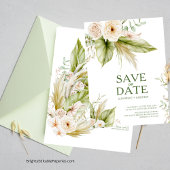 Boheemse Tropische Toegewijde Pampas Grass Bruilof Save The Date