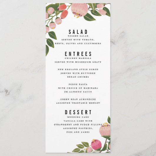 Boheemse Tuin Wedding Menu (Voorkant)