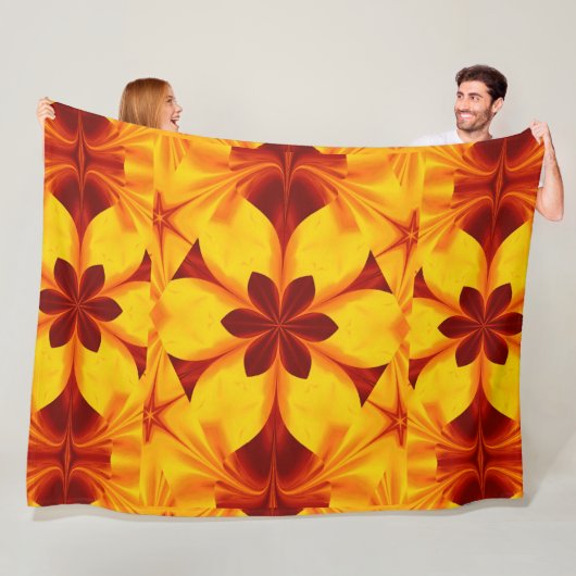 Boheemse vuurbloemen 45 fleece deken (In situ)
