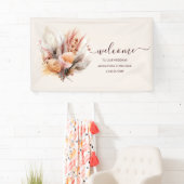 Boheemse Waterverf Pampas Grass Bruiloft Spandoek (Insitu)