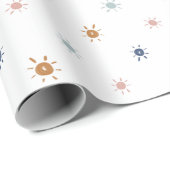 Boheemse Waterverf Zonnen in Aardtonen Cadeaupapier (Rol Hoek)