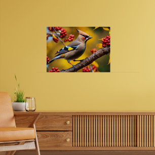 Boheemse Waxwing-Poster Poster