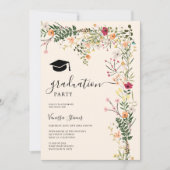 Boheemse weide wilde bloemen lente afstuderen kaart (Voorkant)