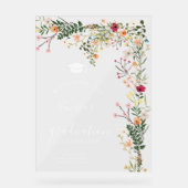 Boheemse weide wilde bloemen welkom afstuderen acryl bord (Voorkant)