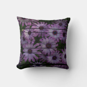 Boheemse Westerne Country Barn Board paarse daisy Kussen