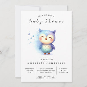 Boheemse wilde uil Baby shower Kaart