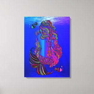 Boheemse Zeemeermin Canvas Wandkunst Afdruk