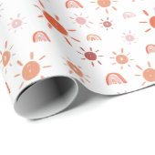 Boheemse zonneschijn en regenbogen in rood cadeaupapier (Rol Hoek)