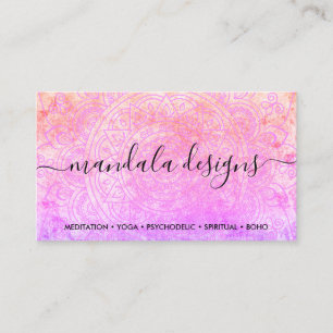 Boheemspiritueel Roze Mandala Boho Visitekaartje