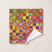 Bohème à carreaux floraux (Gant de toilette)