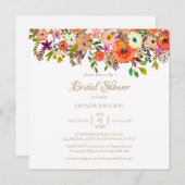 Bohème Aquarelle Nuptiale Douche Invitation (Devant / Derrière)