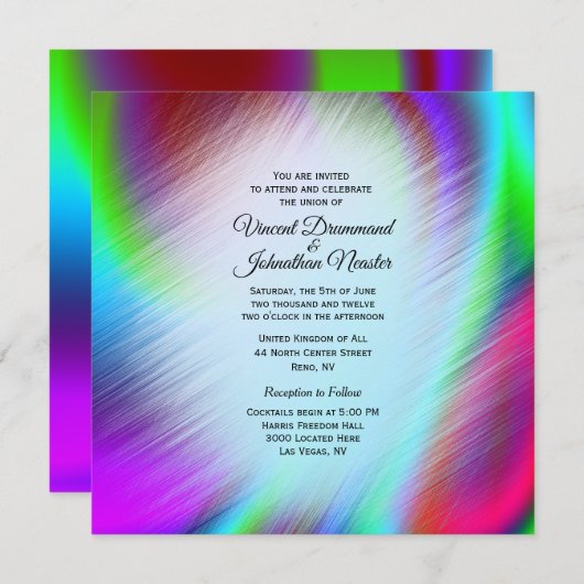 Bohème Arc-en-ciel Conception Mariages Invitations (Devant / Derrière)