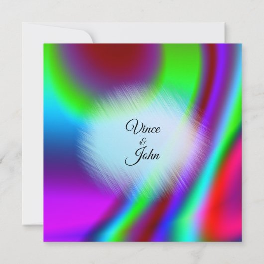 Bohème Arc-en-ciel Conception Mariages Invitations (Dos)
