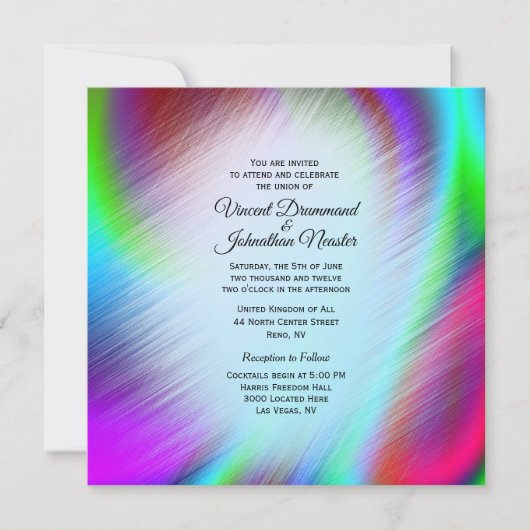 Bohème Arc-en-ciel Conception Mariages Invitations (Devant)