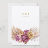 Bohème Automne Bourgogne Faire-part de mariage Flo (Dos)