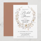 Bohème Automne Floral Bridal Showée Invitation (Devant / Derrière)