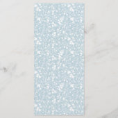 Bohème Bleu Botanique Aquarelle Mariage Menu (Dos)