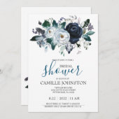 Bohème Bleu Douche nuptiale Invitation (Devant / Derrière)