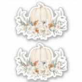 BOHEME Boho Herfst Terracotta Bloemen Witte Pompoe Sticker (Voorkant)