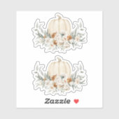 BOHEME Boho Herfst Terracotta Bloemen Witte Pompoe Sticker (Vel)