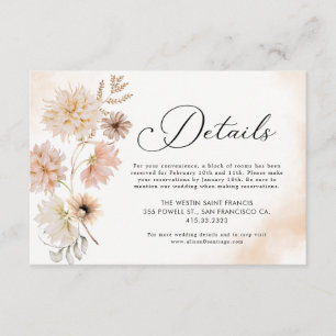 Bohême Botanique Mariage Détails Carte de boîtier