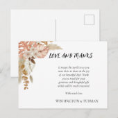 Bohème Chic Floral Mariage Carte de remerciements (Devant / Derrière)