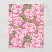Bohème Chic Pink Peonies Motif papier de papier à (Dos)