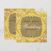 Bohème Damask Vintage Wedding Invitations (Devant / Derrière)