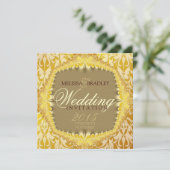 Bohème Damask Vintage Wedding Invitations (Debout devant)