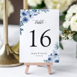 Bohème Dusty Blue Floral Mariage Numéro de table<br><div class="desc">Bohème Dusty Blue Floral Mariage Carte Numéro de table. (1) Veuillez customiser ce modèle un par un (par ex. du numéro 1 au xx), et ajouter chaque carte de numéro séparément à votre panier. (2) Pour plus de personnalisation, cliquez sur le lien "customiser plus loin" et utilisez notre outil de...</div>