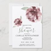 Bohême Dusty Rose Invitation de douche nuptiale (Devant)