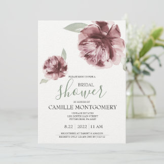 Bohême Dusty Rose Invitation de douche nuptiale