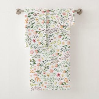 Bohème Feuilles et fleurs d'aquarelle