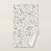 Bohème Feuilles et fleurs d'aquarelle (Serviette à main)