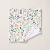 Bohème Feuilles et fleurs d'aquarelle (Gant de toilette)