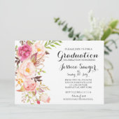Bohême Floral Graduation party Invitation (Debout devant)