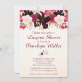 Bohème Floral Lingerie Douche Invitation (Devant)