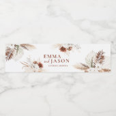 Bohème Floral Mariage Étiquette de bouteille d'eau (Étiquettes simples)