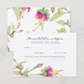 Bohème Floral Moderne Mariage Botanique Carte RSVP (Devant / Derrière)
