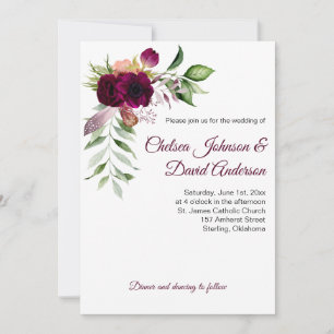 Bohème Floral Romance Mariage Invitations
