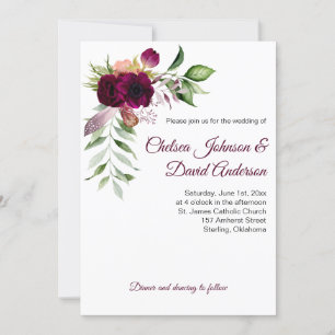 Bohème Floral Romance Mariage Invitations