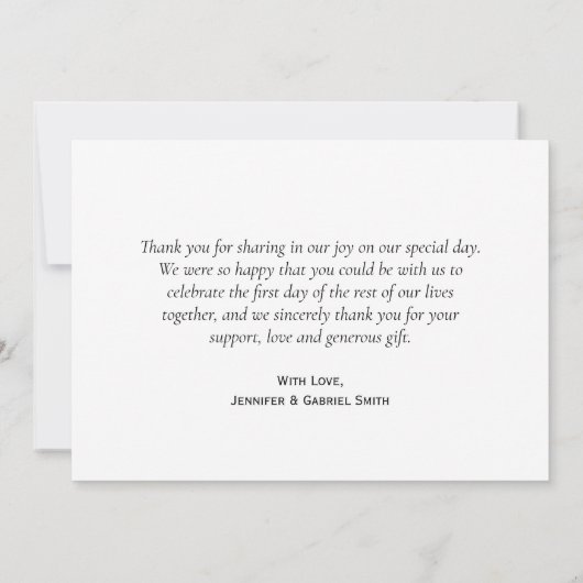 Bohème Floral rose marine Script Mariage Merci (Dos)