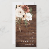 Bohème Floral Rustic Wood Wedding Programme (Devant)